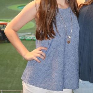 Heather light blue tank